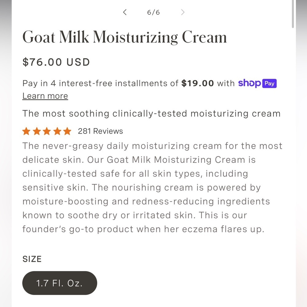 Kate Somerville Goat Milk Moisturizing Cream Authentic 1.7oz Retail $76 NIB - Picture 3 of 14
